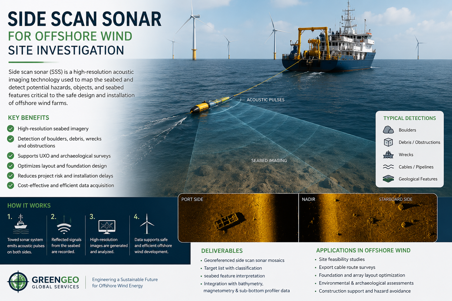 How Side Scan Sonar Supports Site Investigation Surveys for Offshore Wind Farms