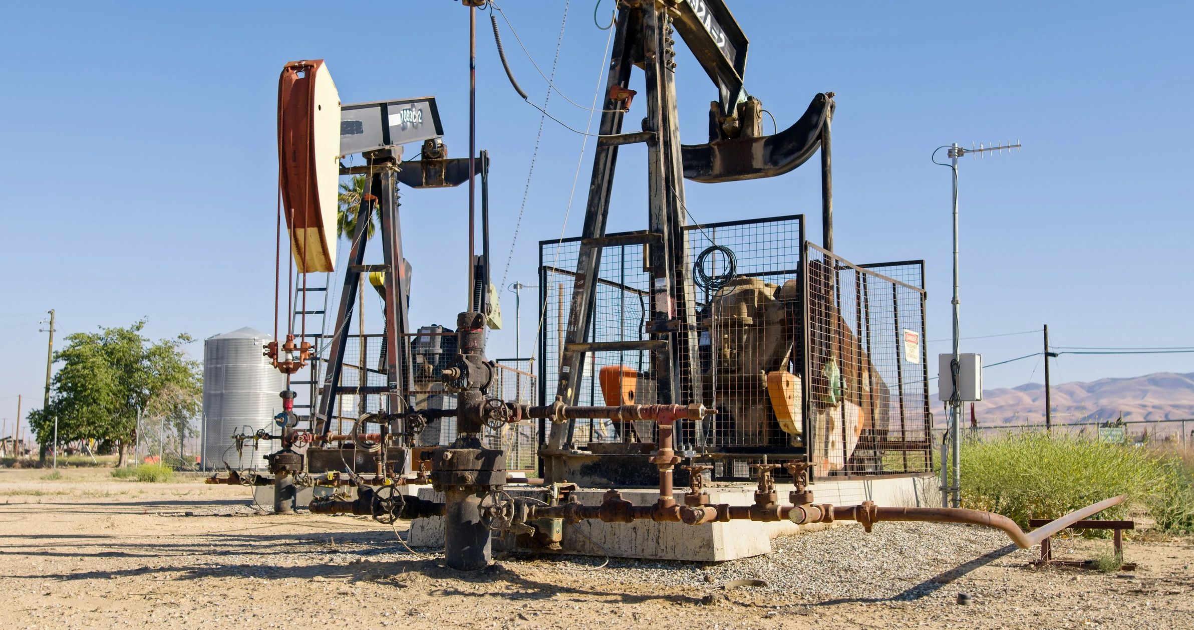 Oil production equipment in field